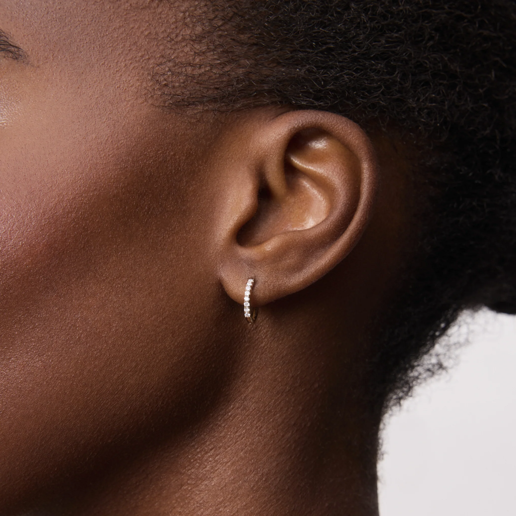 Lab Diamond Hoop Earrings - Image 2
