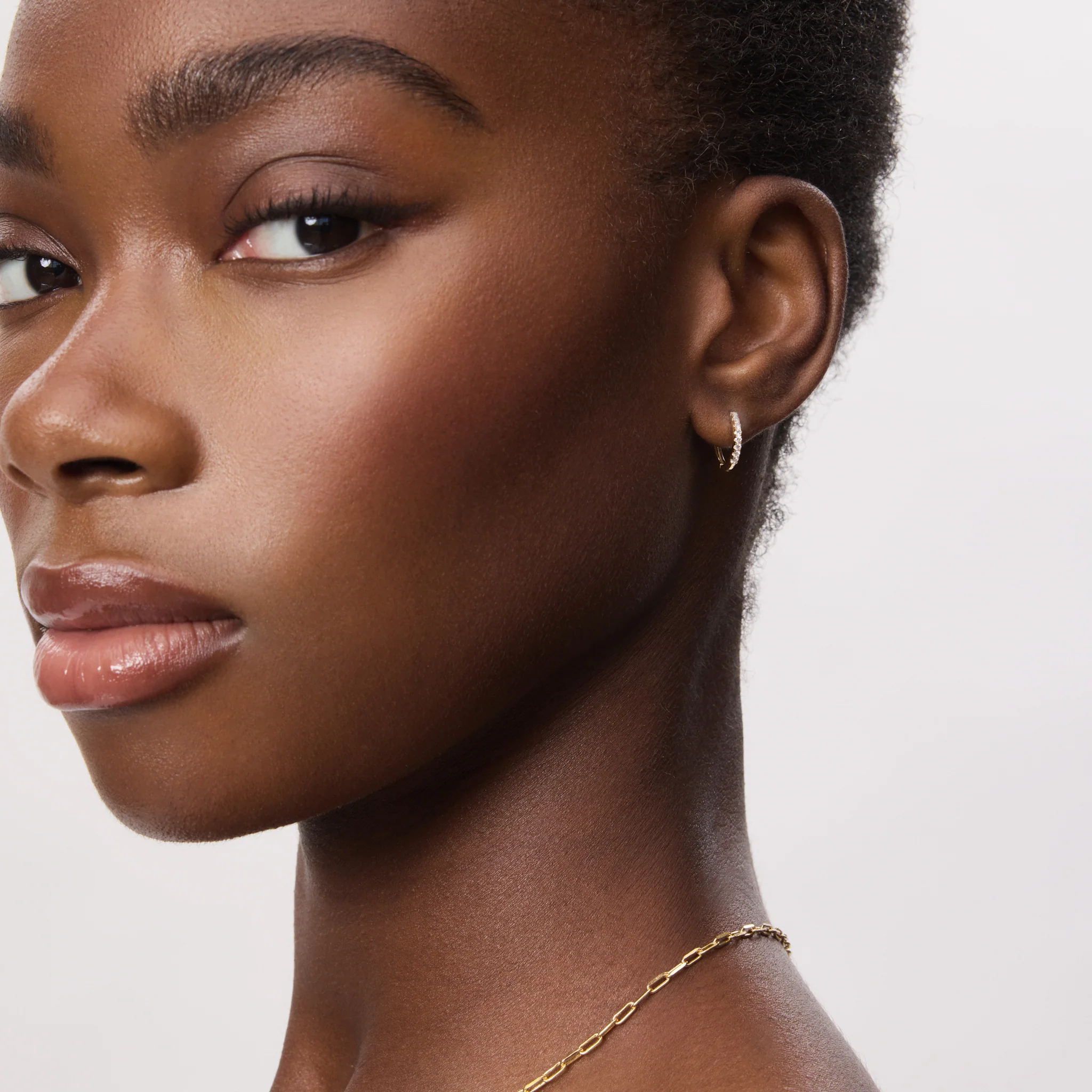 Lab Diamond Hoop Earrings - Image 3