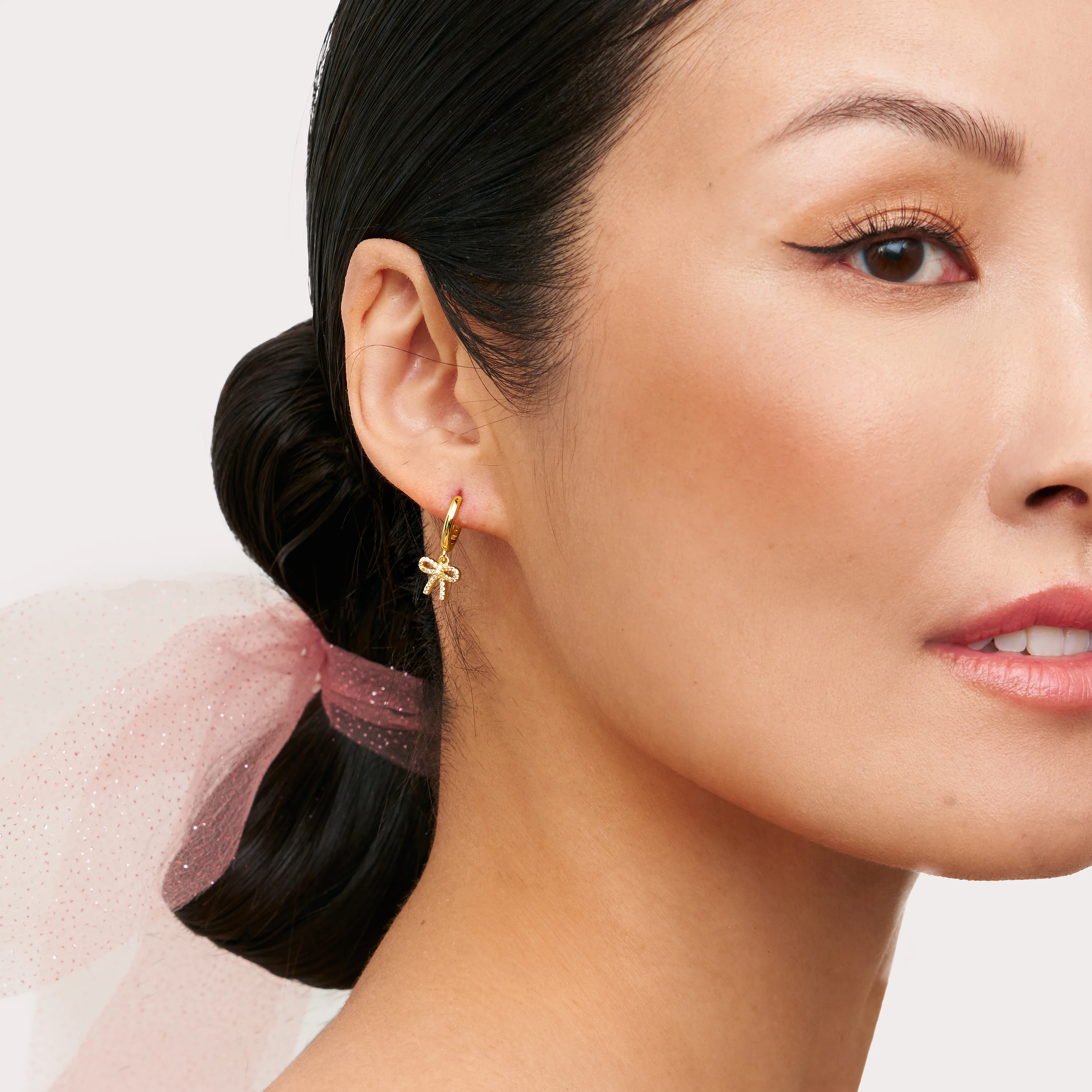 Baby Bow Hoop Earrings - Image 2