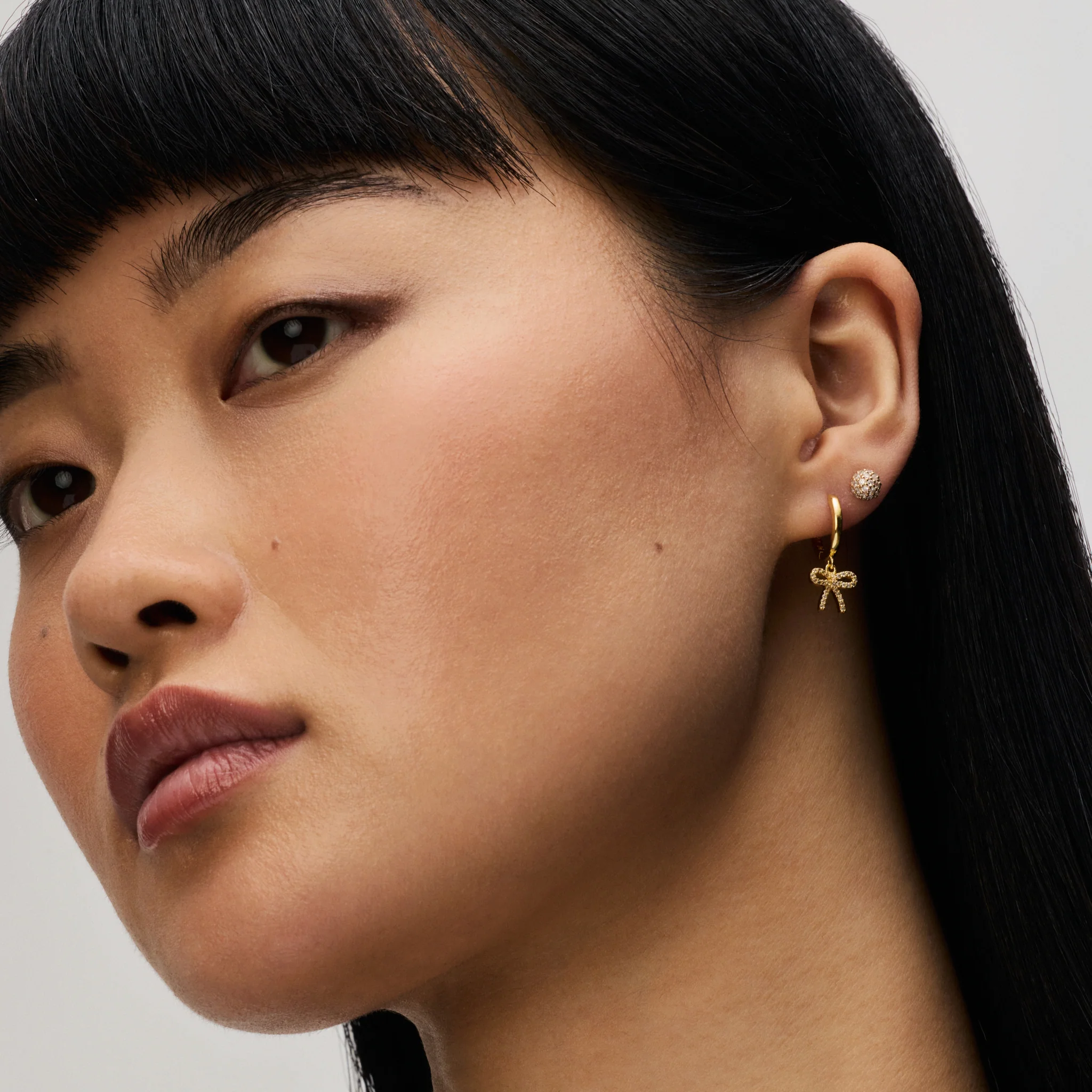 Baby Bow Hoop Earrings - Image 3