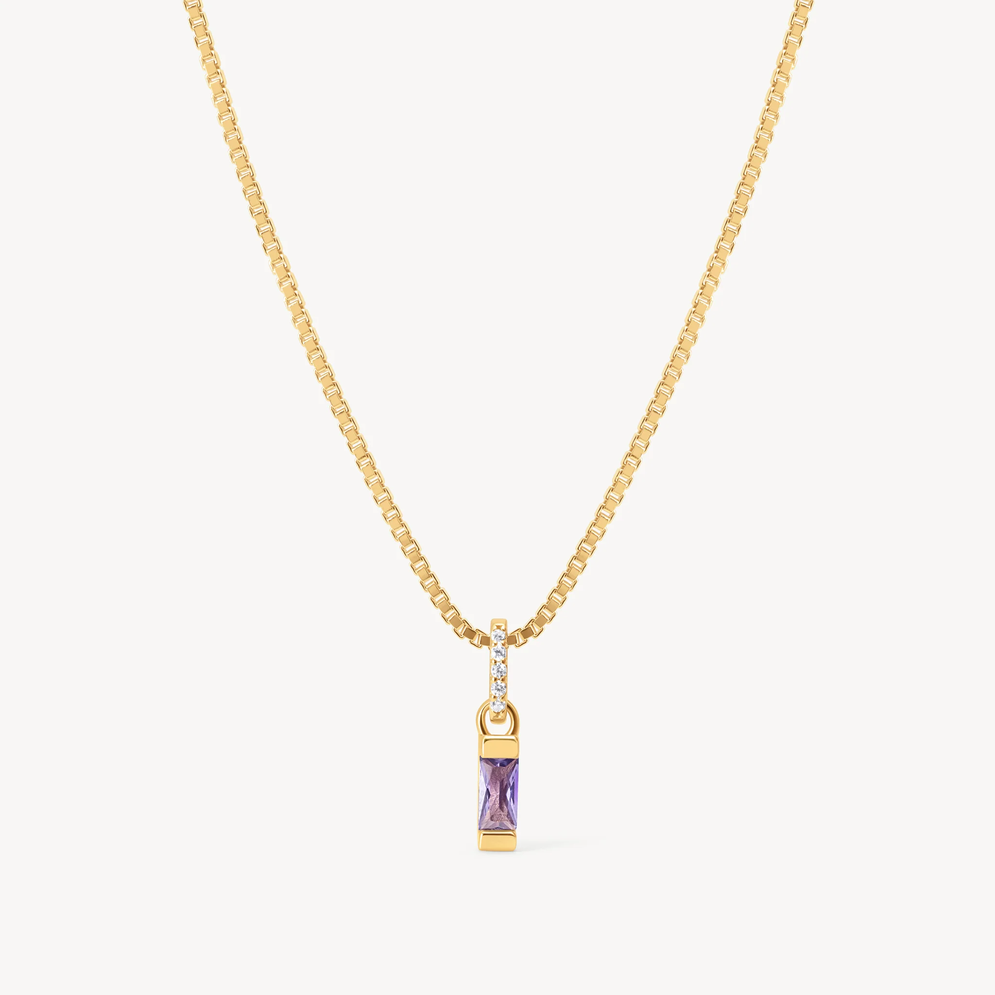 Birthstone Baguette Necklace - Image 7