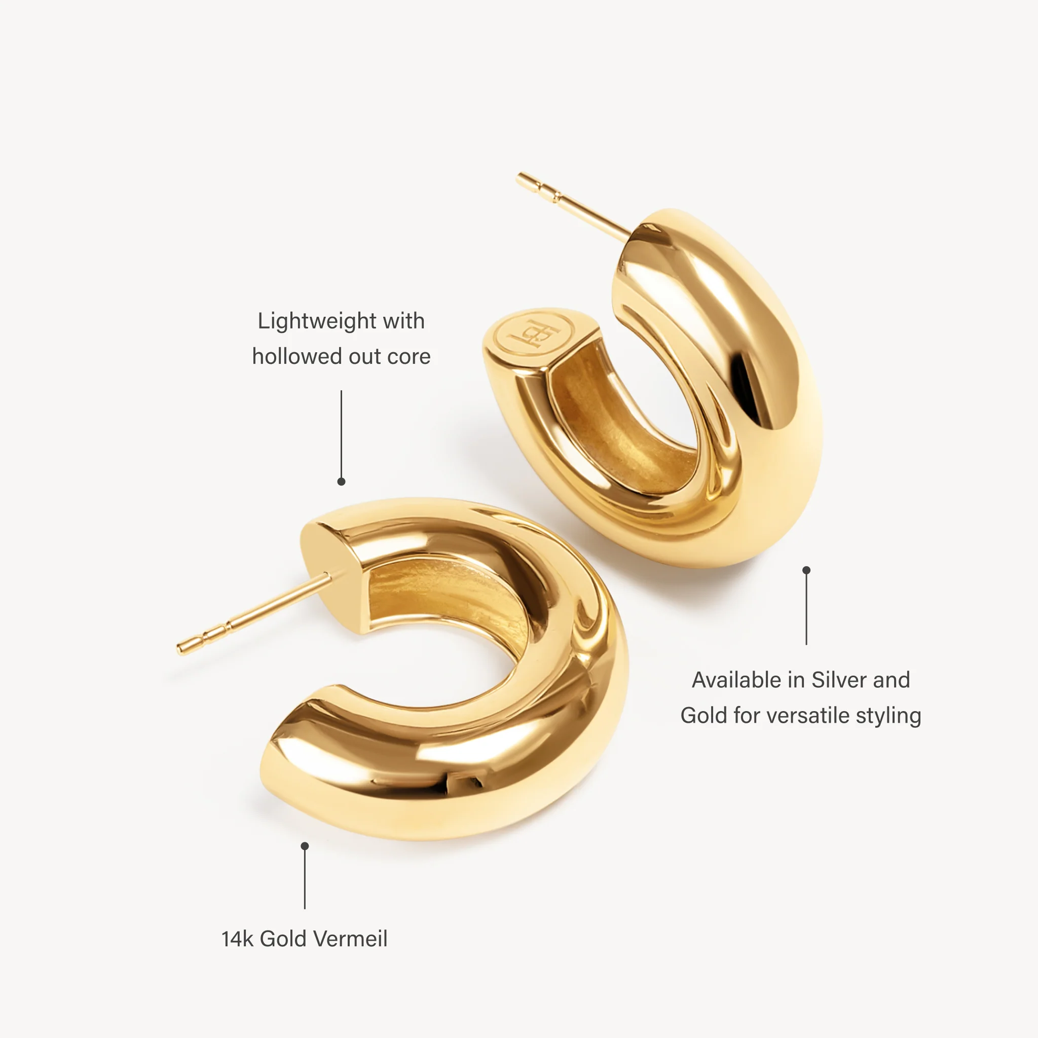 Chunky Statement Hoop Earrings - Image 3