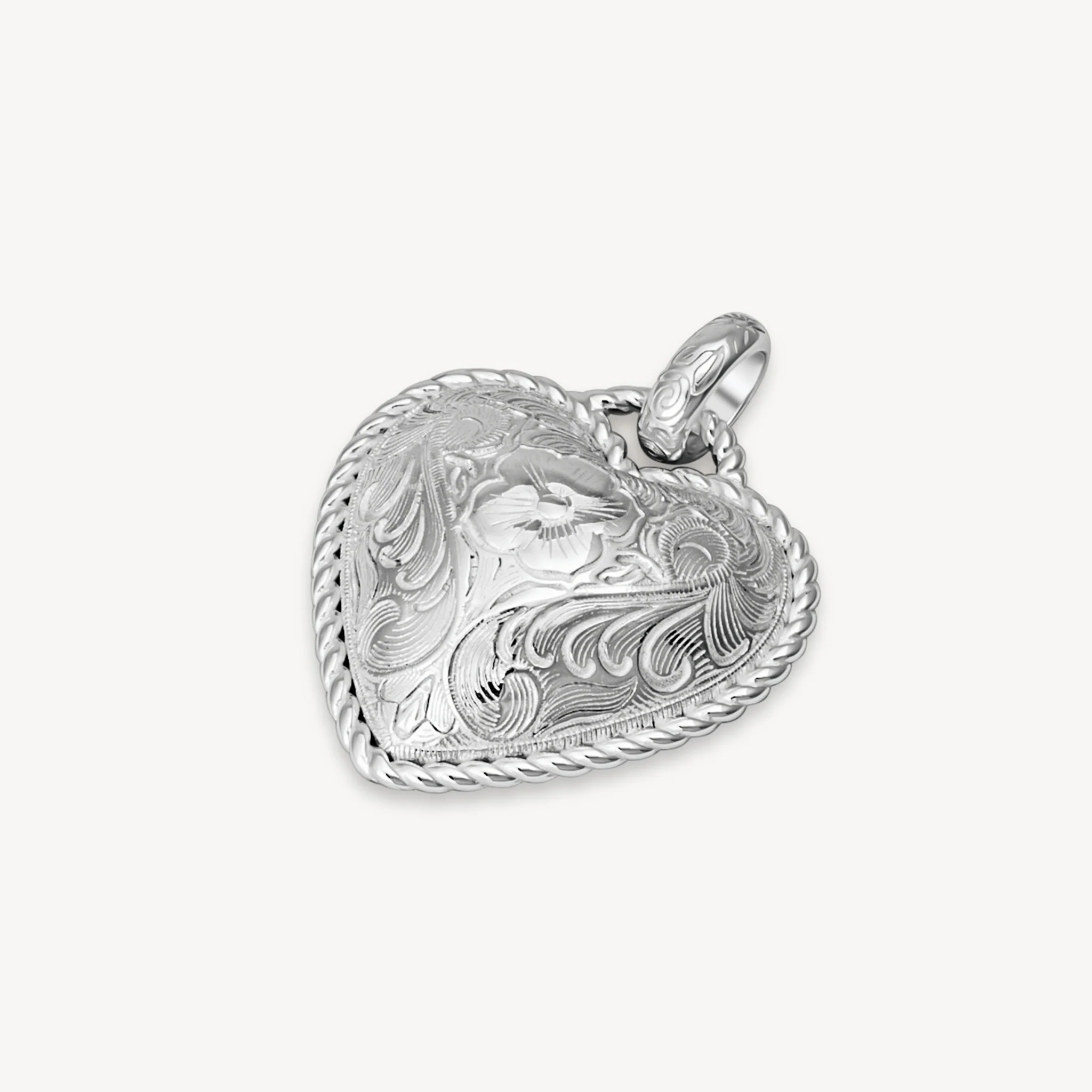 Etched Floral Heart Charm - Image 4
