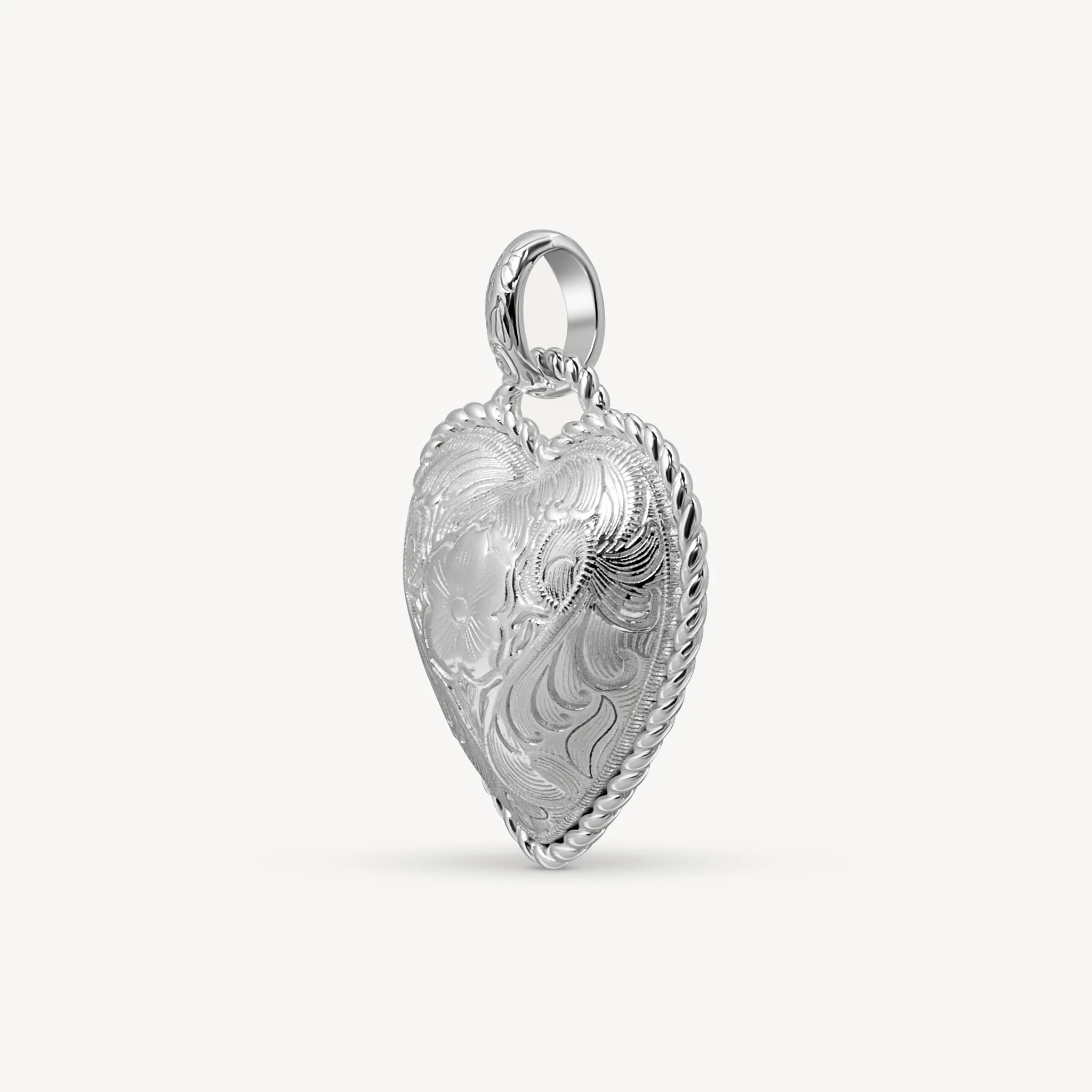 Etched Floral Heart Charm - Image 5