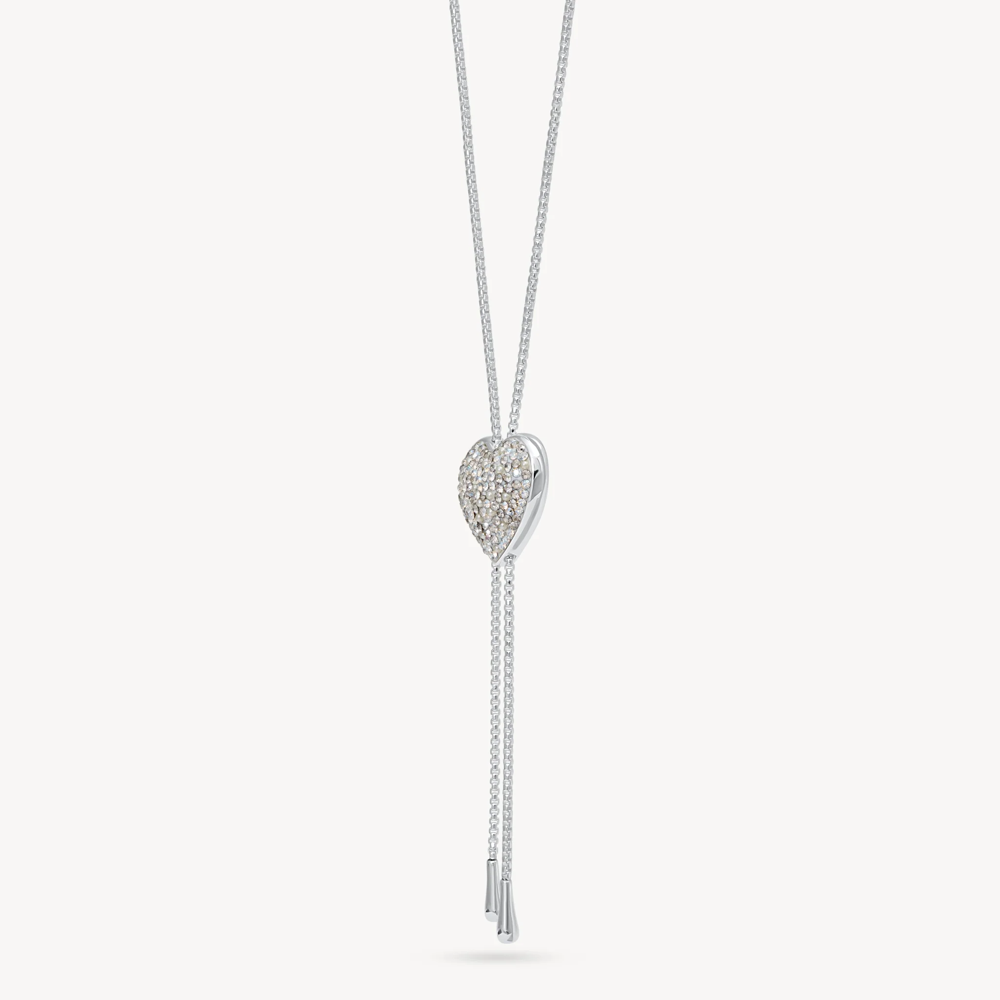Glitz Sparkle Puffy Heart Bolo Tie Necklace - Image 5