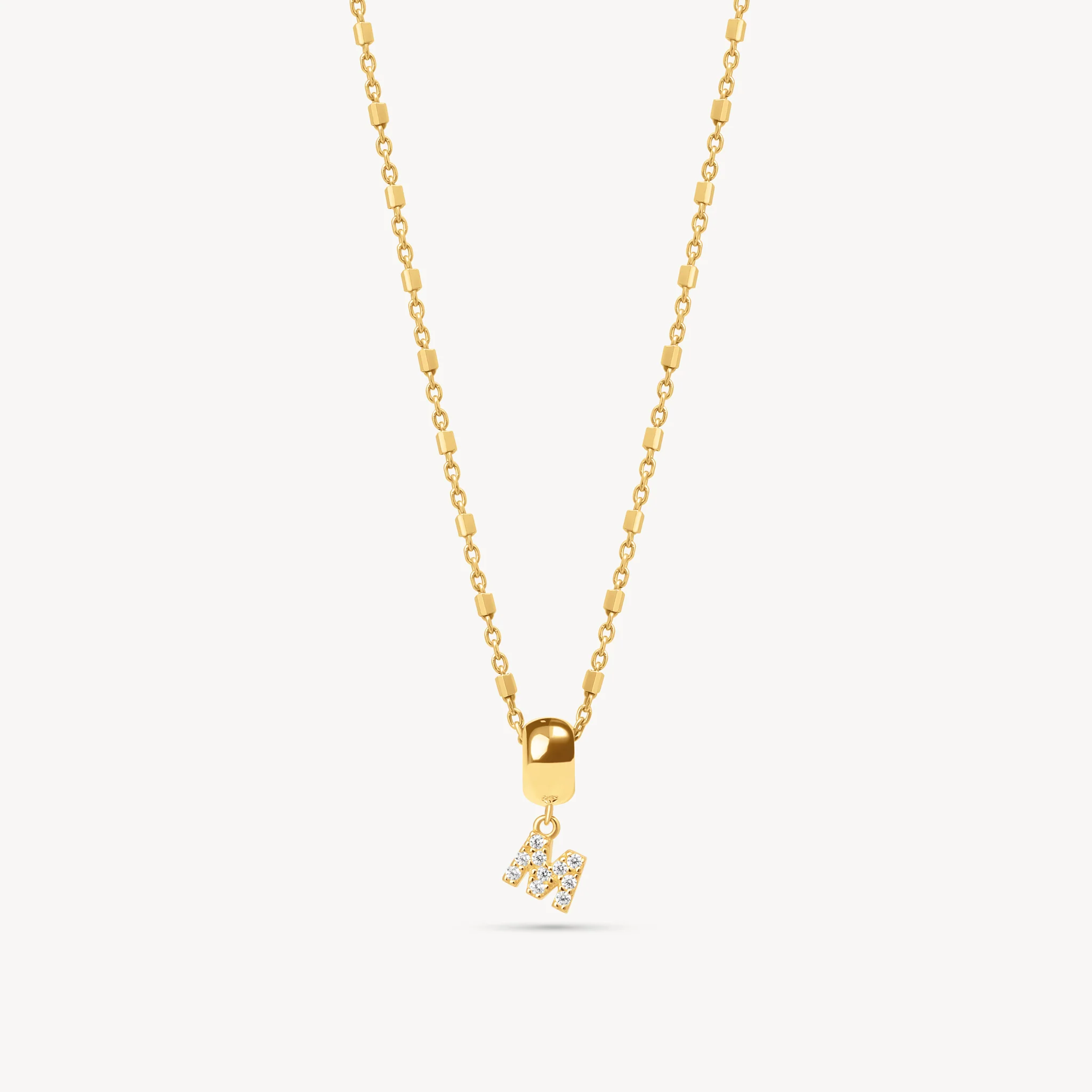 14k Gold Vermeil Pavé Letter Necklace - Image 9