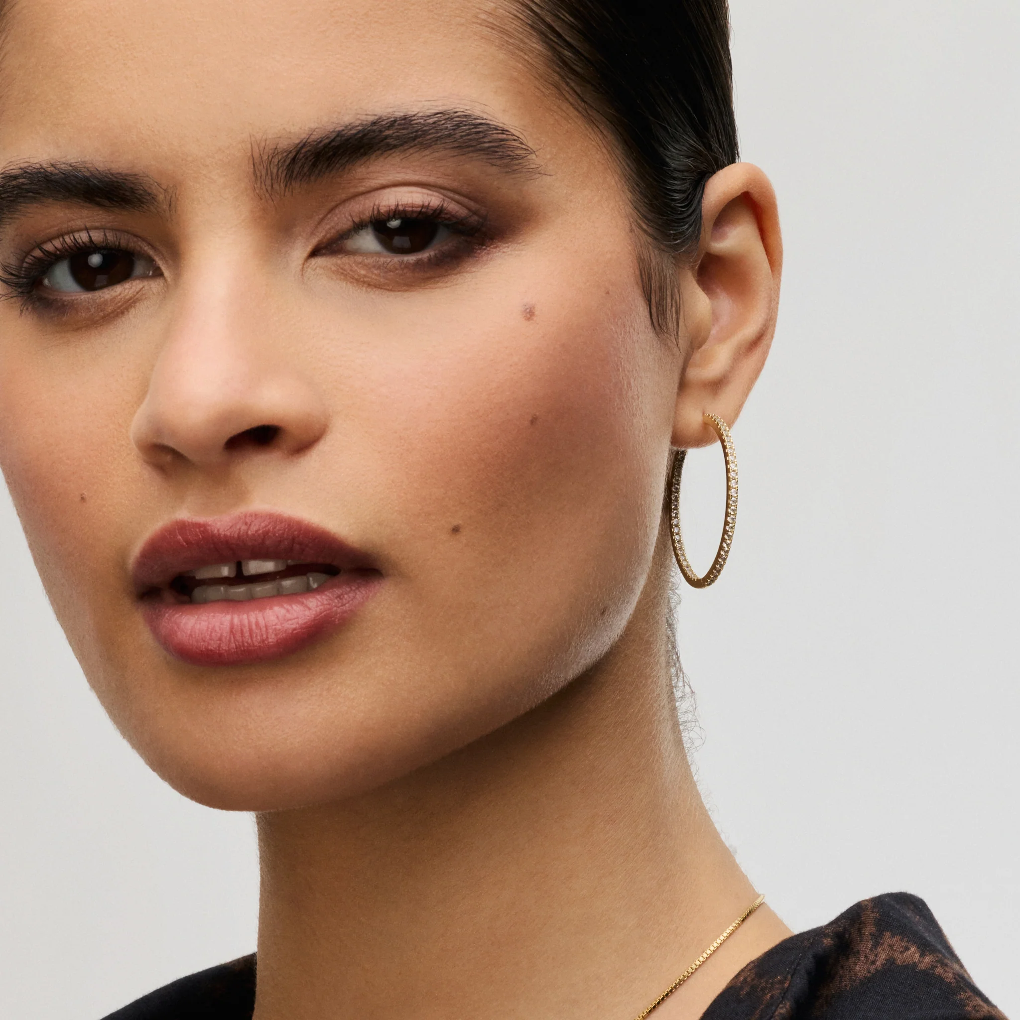 Large Pavé Hoop Earrings - Image 3