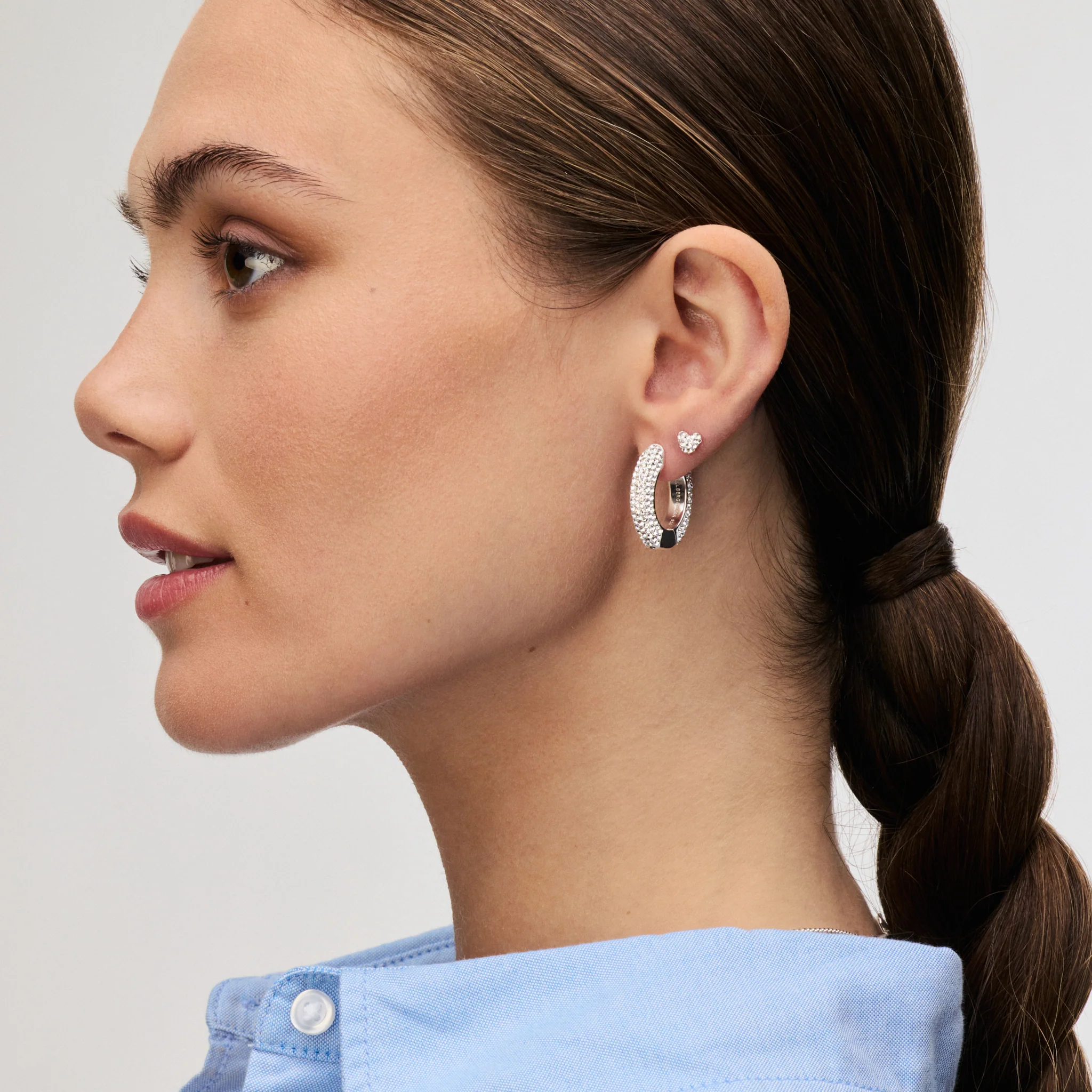 Medium Sparkle Hoop Earrings - Image 6