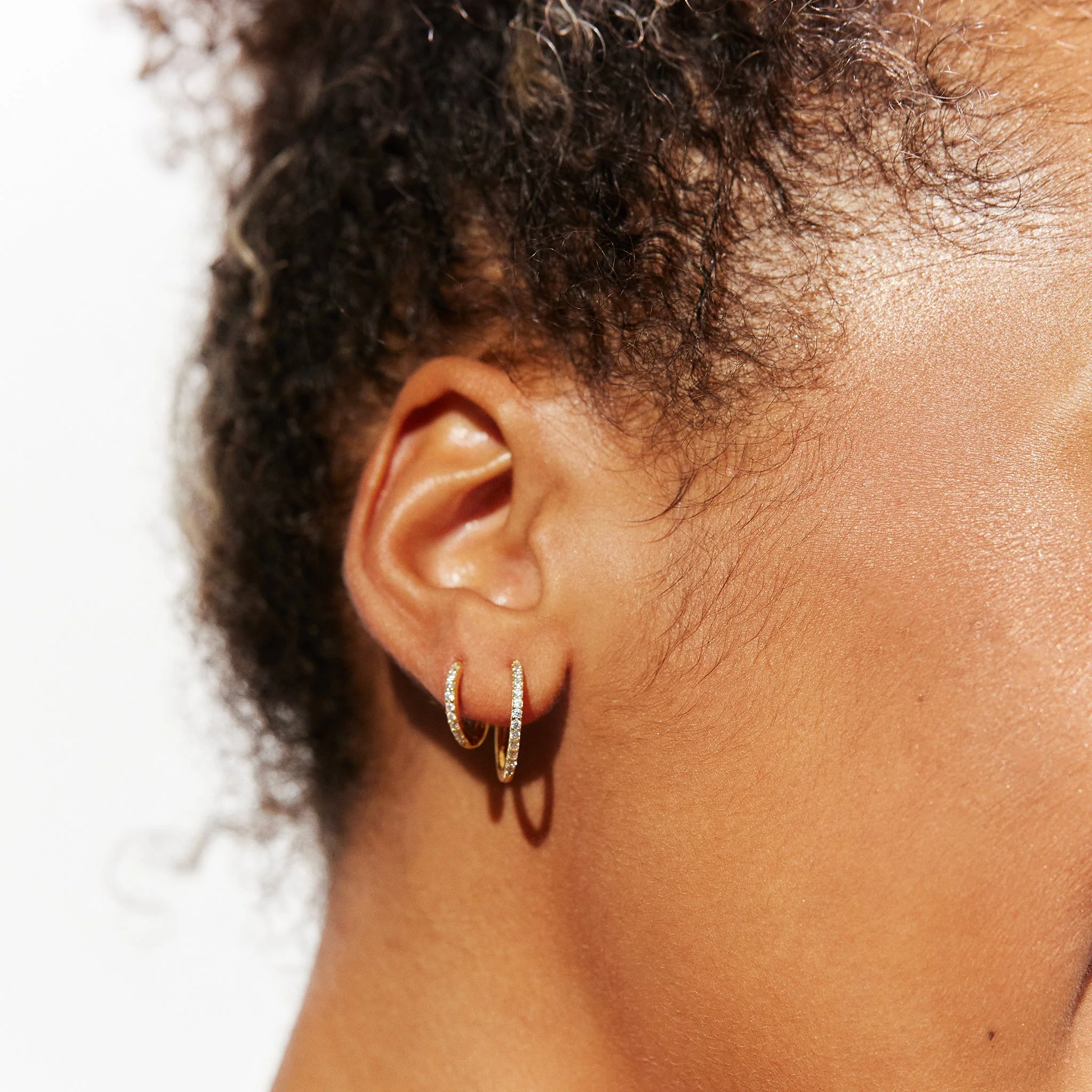 Mini Pavé Hoop Earrings - Image 3