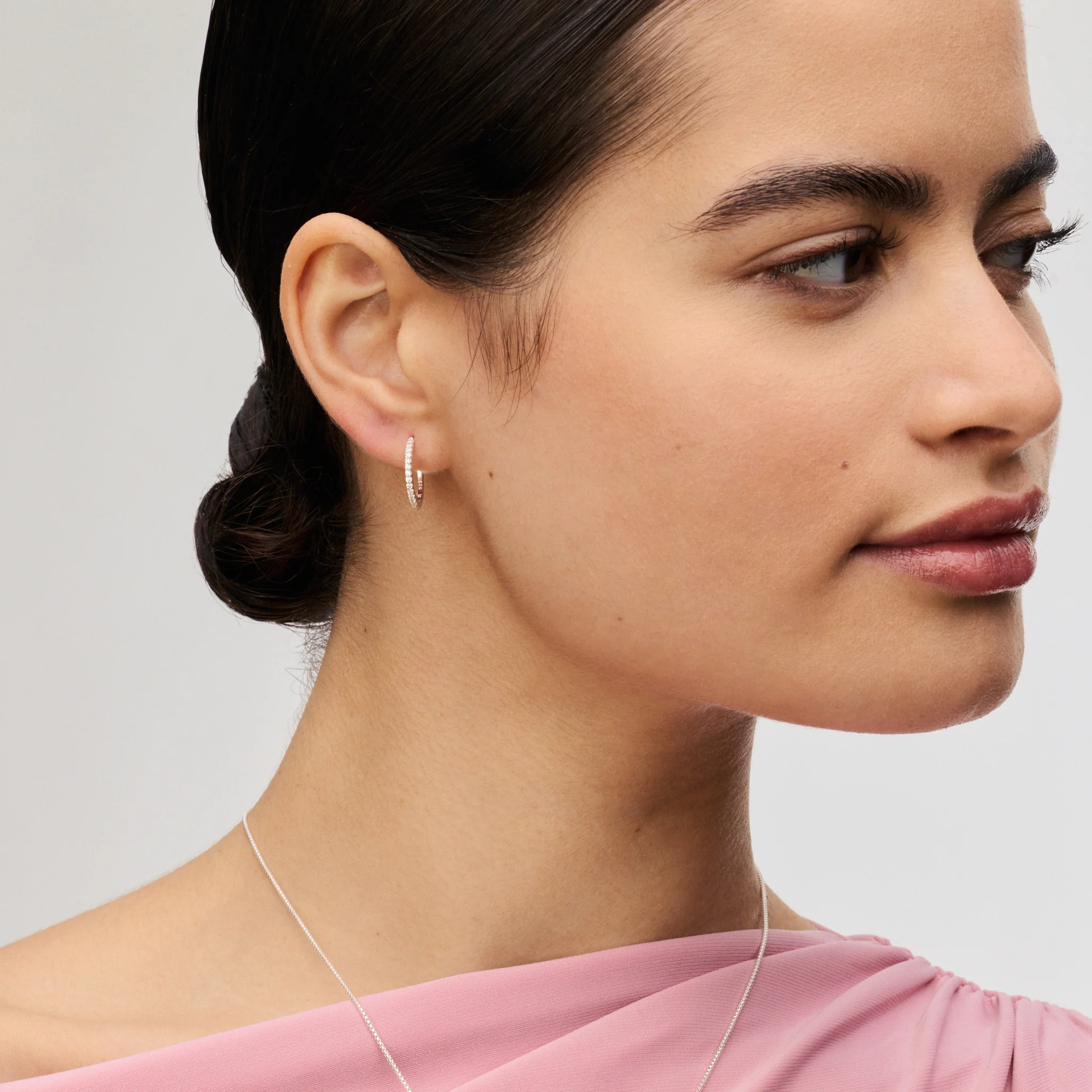 Small Pavé Hoop Earrings - Image 10