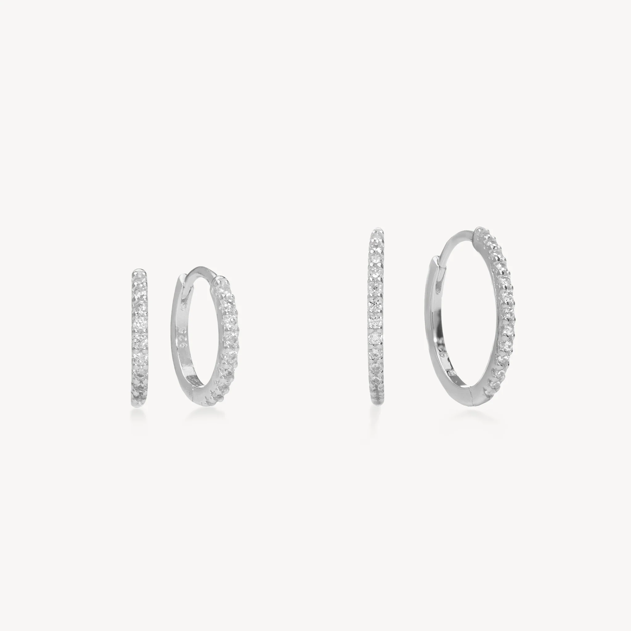 Pavé Hoop Earring Set - Image 5