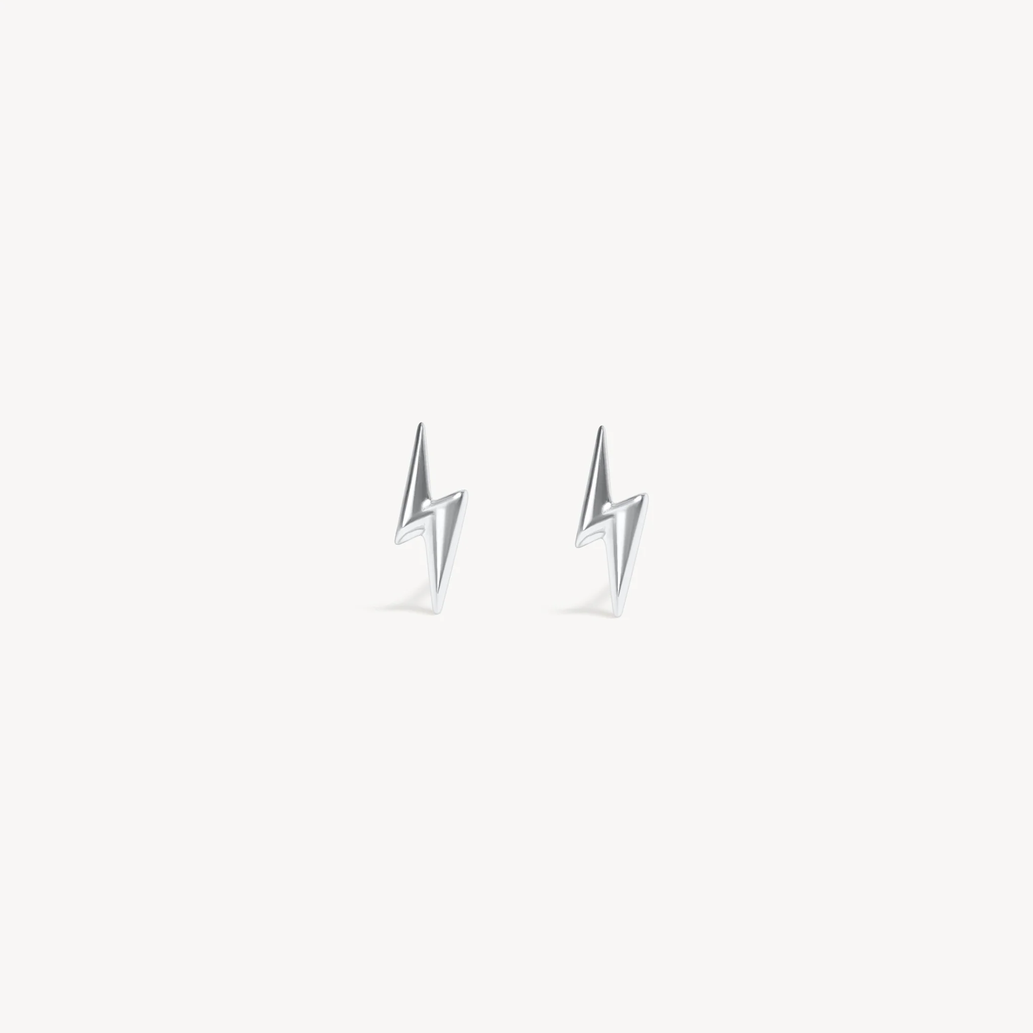 Mini Metal Lightning Stud Earrings - Image 8