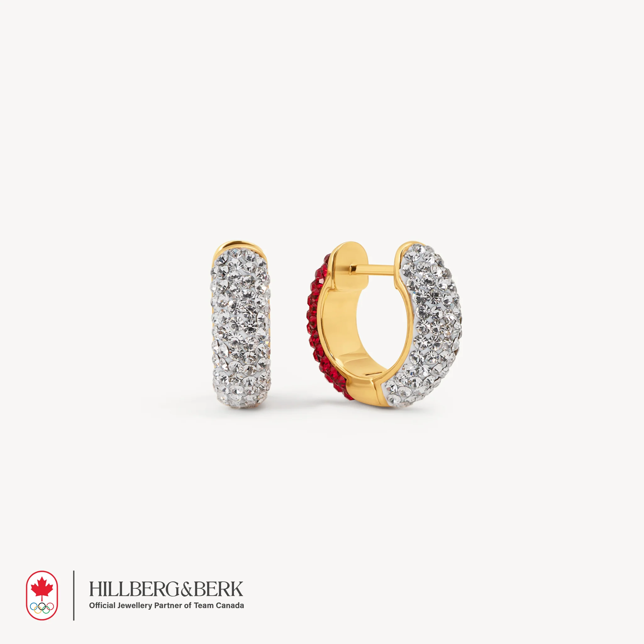 Red and White Sparkle Reversible Hoop Earrings - Image 3