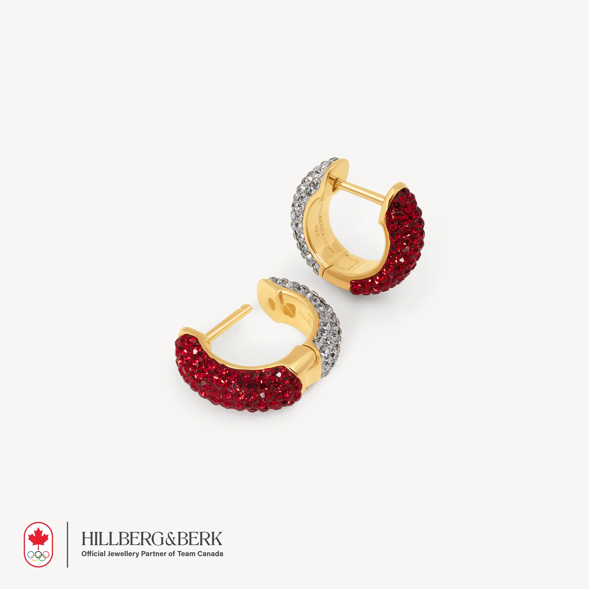 Red and White Sparkle Reversible Hoop Earrings - Image 5