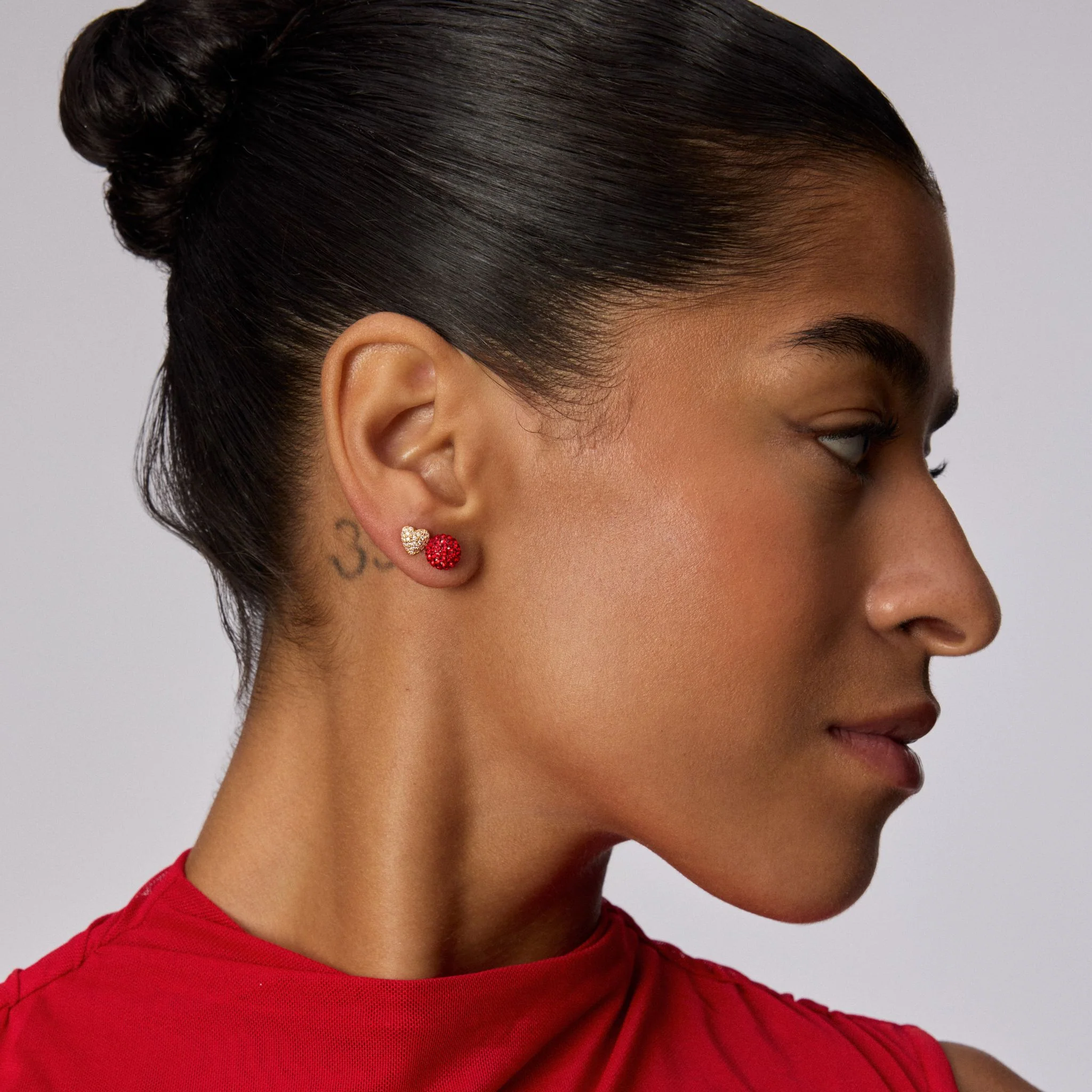 Red Velvet Sparkle Ball™ Stud Earrings - Image 7