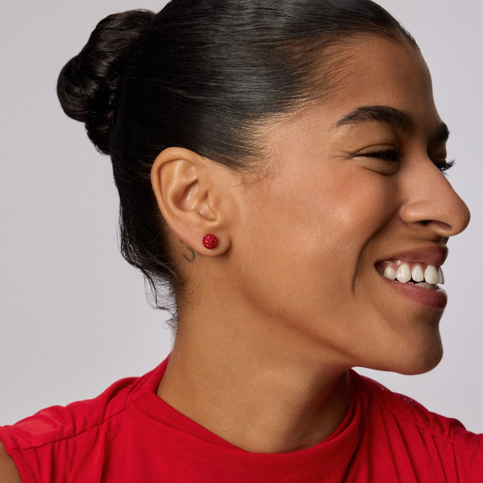 Red Velvet Sparkle Ball™ Stud Earrings - Image 8