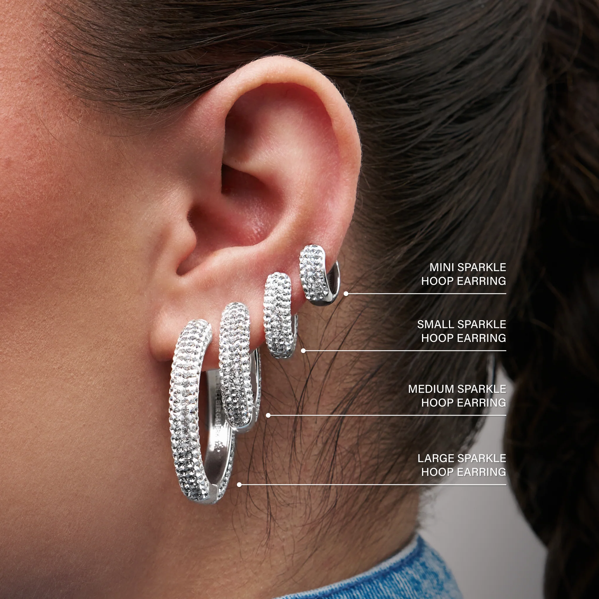 Medium Sparkle Hoop Earrings - Image 16